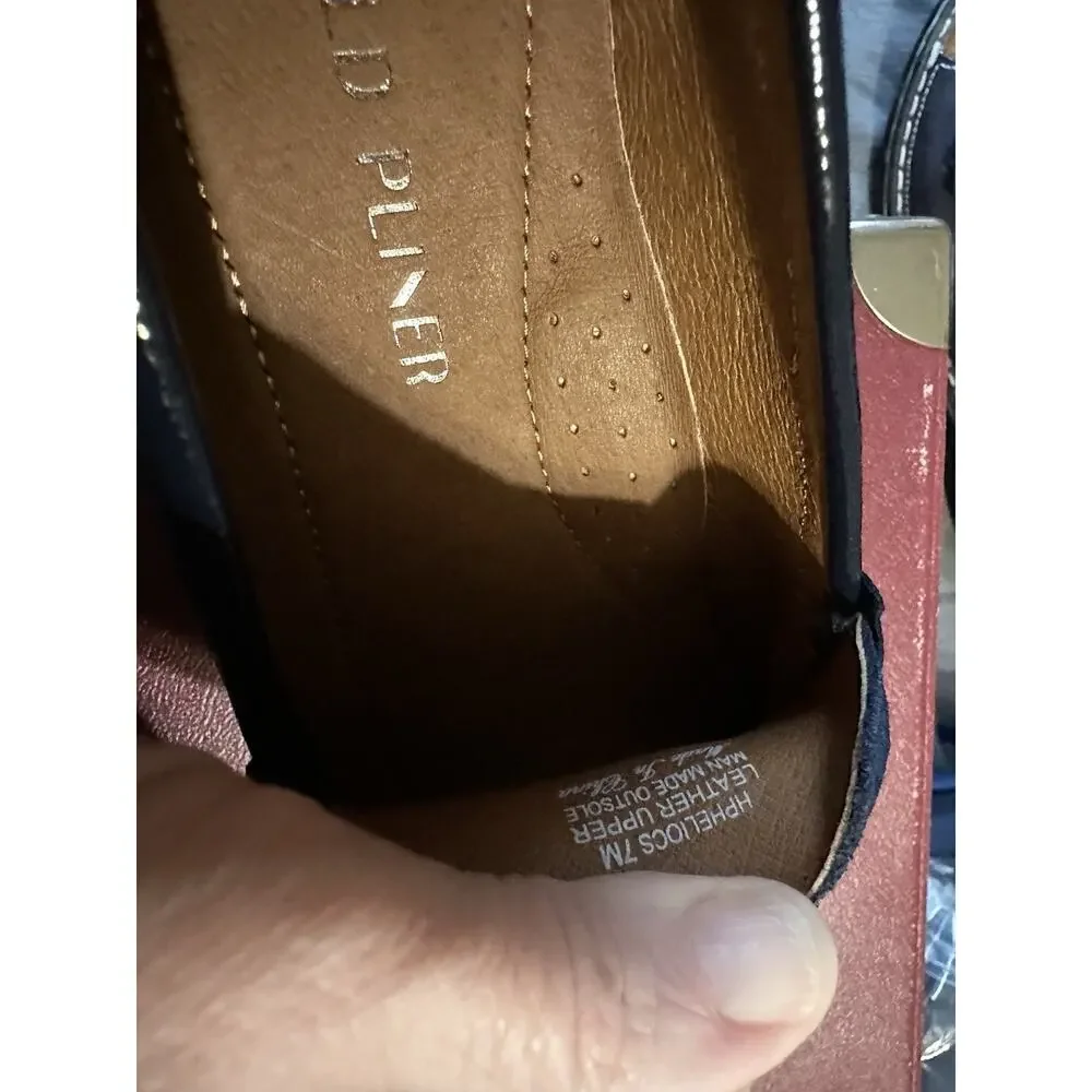 DONALD PLINER women's suede loafer color blue with black buckle size 7M EUC